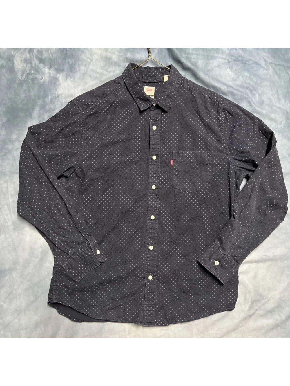 Levi’s Blue Tiny Dot Shirt Long Sleeve L  - 1208-2G